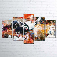 Walter Payton Chicago Bears NFL Football Legend 5 Piece Canvas Wall Art Painting Wallpaper Poster Picture Print Photo Decor