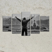 Rocky Balboa Training Montage Philadelphia Steps 5 Piece Canvas Wall Art Painting Wallpaper Poster Picture Print Photo Decor