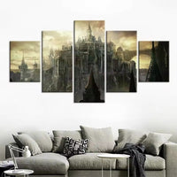 Dark Gothic Fantasy Castle Enchanting Architectural 5 Piece Canvas Wall Art Painting Wallpaper Poster Picture Print Photo Decor