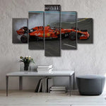 Formula 1 Ferrari F1 Sports Car Racing 5 Piece Canvas Wall Art Painting Wallpaper Poster Picture Print Photo Decor