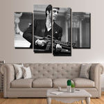 Scarface Black & White Tony Montana Movie 4 Piece Canvas Wall Art Painting Wallpaper Poster Picture Print Photo Decor