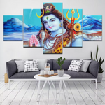 Lord Shiva Ganga Hindu 5 Piece Canvas Wall Art Painting Wallpaper Poster Picture Print Photo Decor