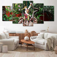 Hinduism Religious God Shiva Forest 5 Piece Canvas Wall Art Painting Wallpaper Poster Picture Print Photo Decor