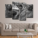 Jeff Bridges, John Goodman & Steve Buscemi The Big Lebowski Movie 4 Piece Canvas Wall Art Painting Wallpaper Poster Picture Print Photo Decor