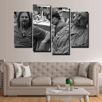 Jeff Bridges, John Goodman & Steve Buscemi The Big Lebowski Movie 4 Piece Canvas Wall Art Painting Wallpaper Poster Picture Print Photo Decor