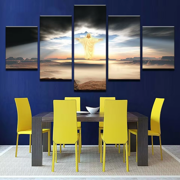 The Second Coming Of Jesus Christ 5 Piece Canvas Wall Art Painting Wallpaper Poster Picture Print Photo Decor