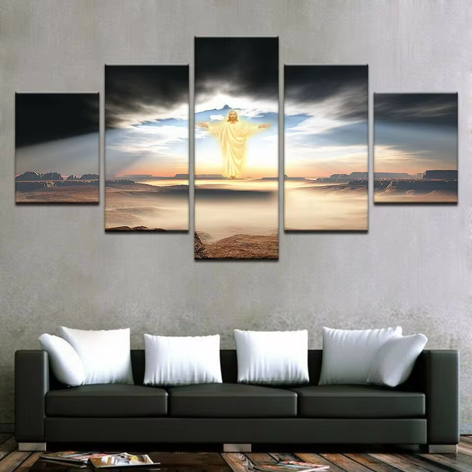 The Second Coming Of Jesus Christ 5 Piece Canvas Wall Art Painting Wal ...