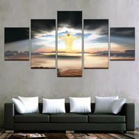 The Second Coming Of Jesus Christ 5 Piece Canvas Wall Art Painting Wallpaper Poster Picture Print Photo Decor