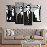 The Office TV Show Steve Carell, Rainn Wilson, John Krasinski & Jenna Fischer 4 Piece Canvas Wall Art Painting Wallpaper Poster Picture Print Photo Decor