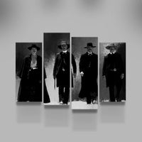 Tombstone Western Movie Black And White 4 Piece Canvas Wall Art Painting Wallpaper Poster Picture Print Photo Decor