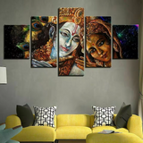 Vishnu Religious Hindu Hinduism God 5 Piece Canvas Wall Art Painting Wallpaper Poster Picture Print Photo Decor