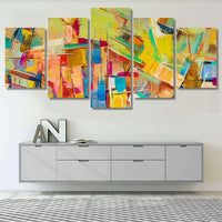 Modern Vibrant Abstract Colorful Oil Painting 5 Piece Canvas Wall Art Painting Wallpaper Poster Picture Print Photo Decor