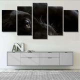 Black Panther Eye Close-Up Unique Animal 5 Piece Canvas Wall Art Painting Wallpaper Poster Picture Print Photo Decor