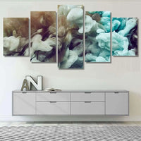 Abstract Ink Splash Dynamic Fluid Motion 5 Piece Canvas Wall Art Painting Wallpaper Poster Picture Print Photo Decor