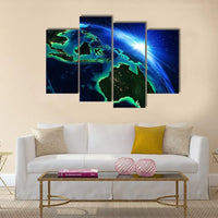 Australia and Indonesia Satellite View From Space 4 Piece Canvas Wall Art Painting Wallpaper Poster Picture Print Photo Decor