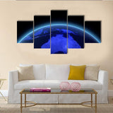 Australia & New Zealand Night Lights Satellite View 5 Piece Canvas Wall Art Painting Wallpaper Poster Picture Print Photo Decor