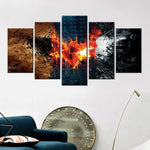 Batman Dark Knight Movie Superhero 5 Piece Canvas Wall Art Painting Wallpaper Poster Picture Print Photo Decor