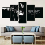 Bob Marley 'One Love, One Heart' Inspirational Quote 5 Piece Canvas Wall Art Painting Wallpaper Poster Picture Print Photo Decor