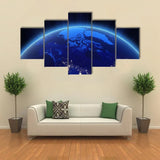 Canada From Space Satellite Nighttime View 5 Piece Canvas Wall Art Painting Wallpaper Poster Picture Print Photo Decor