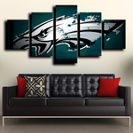 Philadelphia Eagles NFL Football Team Logo 5 Piece Canvas Wall Art Painting Wallpaper Poster Picture Print Photo Decor