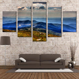 Carpathian Mountains Blue Landscape National Park Chornogora 5 Piece Canvas Wall Art Painting Wallpaper Poster Picture Print Photo Decor