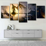 Abstract Cthulhu Mythos Dark Fantasy Horror 5 Piece Canvas Wall Art Painting Wallpaper Poster Picture Print Photo Decor