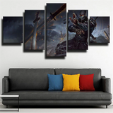 Tanks Soldiers Shen League of Legends Champion 5 Piece Canvas Wall Art Painting Wallpaper Poster Picture Print Photo Decor