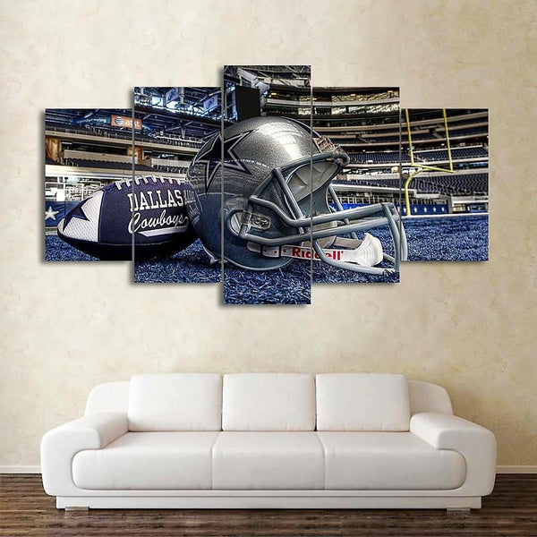 NFL Football Stadium Dallas Cowboys Helmet 5 Piece Canvas Wall Art Pai ...