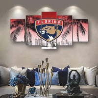 Florida Panthers NHL Hockey Framed 5 Piece Canvas Wall Art Painting Wallpaper Poster Picture Print Photo Decor