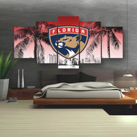 Florida Panthers NHL Hockey Framed 5 Piece Canvas Wall Art Painting Wallpaper Poster Picture Print Photo Decor