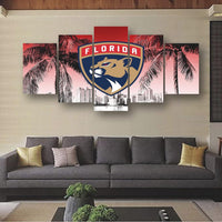 Florida Panthers NHL Hockey Framed 5 Piece Canvas Wall Art Painting Wallpaper Poster Picture Print Photo Decor