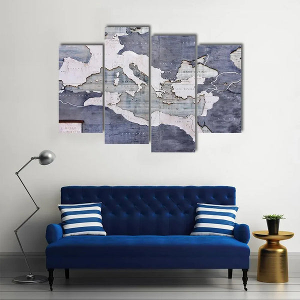 Ancient Roman Empire Map Historical Map 4 Piece Canvas Wall Art Painting Wallpaper Poster Picture Print Photo Decor