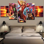 Superhero Movie Guardians Of The Galaxy Wall 5 Piece Canvas Wall Art Painting Wallpaper Poster Picture Print Photo Decor