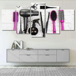 Beauty Hairdresser Hair Salon Tools 5 Piece Canvas Wall Art Painting Wallpaper Poster Picture Print Photo Decor