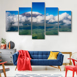 Mount Kilimanjaro Landscape Nature Mountains 5 Piece Canvas Wall Art Painting Wallpaper Poster Picture Print Photo Decor