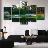 Augusta Georgia USA National Golf Course Golfing Trees Nature 5 Piece Canvas Wall Art Painting Wallpaper Poster Picture Print Photo Decor