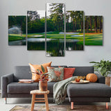 Augusta Georgia USA National Golf Course Golfing Trees Nature 5 Piece Canvas Wall Art Painting Wallpaper Poster Picture Print Photo Decor