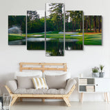 Augusta Georgia USA National Golf Course Golfing Trees Nature 5 Piece Canvas Wall Art Painting Wallpaper Poster Picture Print Photo Decor