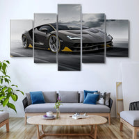 Lamborghini Luxury Italian Sports Car 5 Piece Canvas Wall Art Painting Wallpaper Poster Picture Print Photo Decor