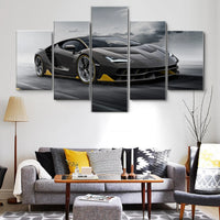 Lamborghini Luxury Italian Sports Car 5 Piece Canvas Wall Art Painting Wallpaper Poster Picture Print Photo Decor