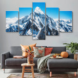 Mount Everest Mountain 5 Piece Canvas Wall Art Painting Wallpaper Poster Picture Print Photo Decor