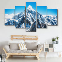 Mount Everest Mountain 5 Piece Canvas Wall Art Painting Wallpaper Poster Picture Print Photo Decor