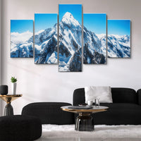 Mount Everest Mountain 5 Piece Canvas Wall Art Painting Wallpaper Poster Picture Print Photo Decor