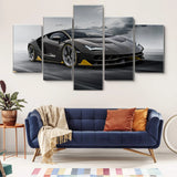 Lamborghini Luxury Italian Sports Car 5 Piece Canvas Wall Art Painting Wallpaper Poster Picture Print Photo Decor