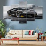 Lamborghini Luxury Italian Sports Car 5 Piece Canvas Wall Art Painting Wallpaper Poster Picture Print Photo Decor