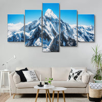 Mount Everest Mountain 5 Piece Canvas Wall Art Painting Wallpaper Poster Picture Print Photo Decor