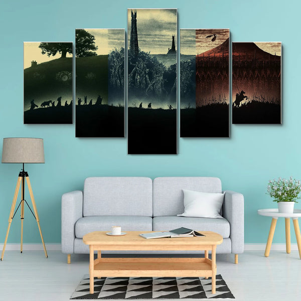 Lord Of The Rings Trilogy LOTR 5 Piece Canvas Wall Art Painting Wallpaper Poster Picture Print Photo Decor