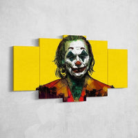 Joker Smile Mood Fantasy Joaquin Phoenix 5 Piece Canvas Wall Art Painting Wallpaper Poster Picture Print Photo Decor