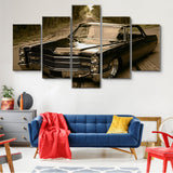 1966 Candillac Lowrider Luxury Car 5 Piece Canvas Wall Art Painting Wallpaper Poster Picture Print Photo Decor