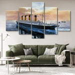 Titanic Ship Seascapes Ocean Liner Cruise Ship 5 Piece Canvas Wall Art Painting Wallpaper Poster Picture Print Photo Decor